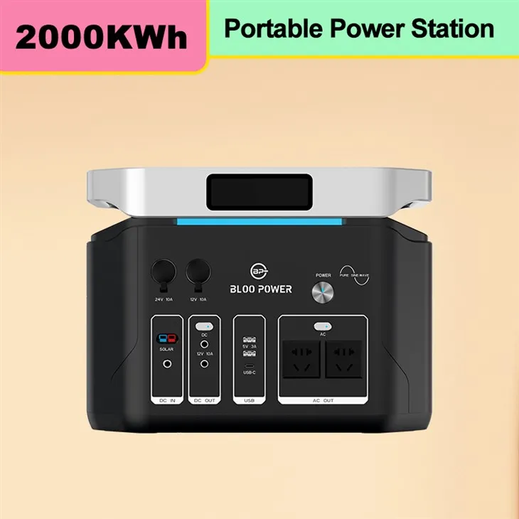 Outdoor Camping And Home Backup Solar Generator Station 2000W